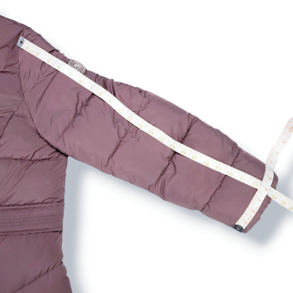 NWT Andrew Marc Adler Bib Cozy Winter Puffer Long Coat Sz. L [12-14] Rose Taupe - Picture 13 of 15